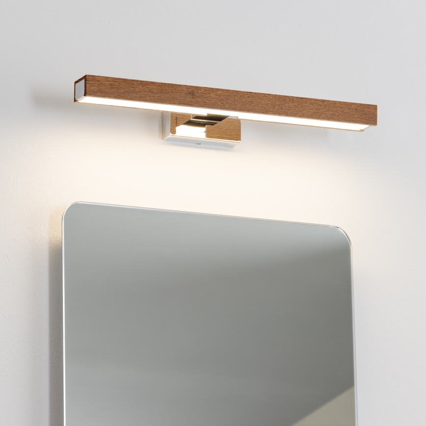Brilagi - Iluminación LED para espejos de baño WOODY MIRROR LED/8W/230V 40 cm IP44 roble cereza/cromo brillante