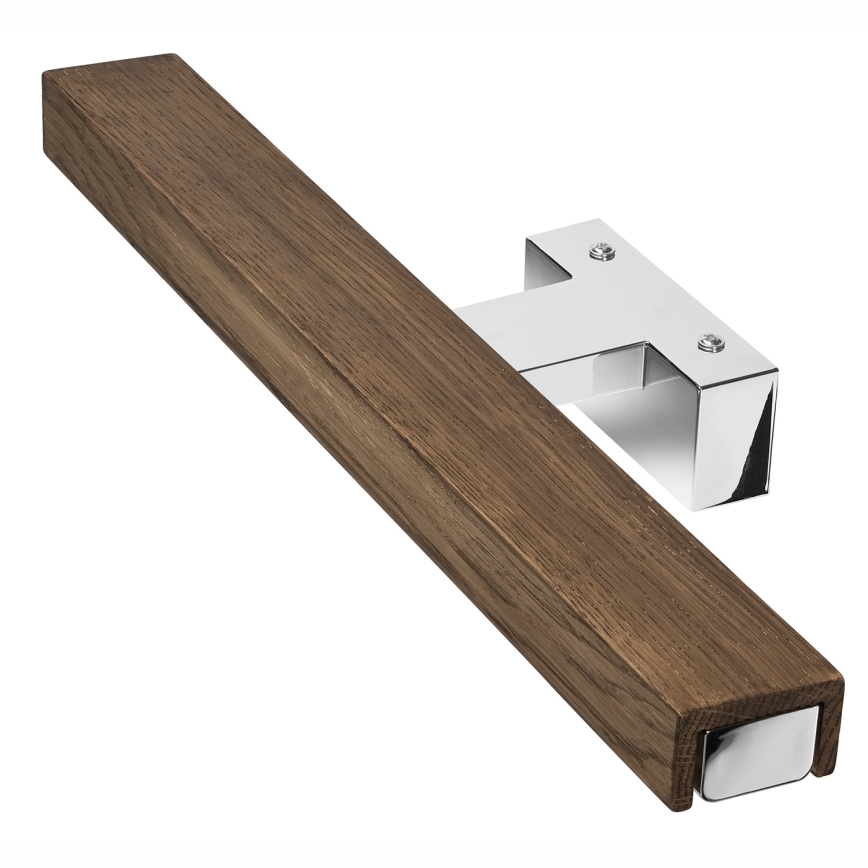 Brilagi - Iluminación LED para espejos de baño WOODY MIRROR LED/8W/230V 40 cm IP44 roble nogal/cromo brillante