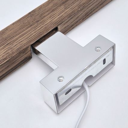Brilagi - Iluminación LED para espejos de baño WOODY MIRROR LED/8W/230V 40 cm IP44 roble nogal/cromo brillante