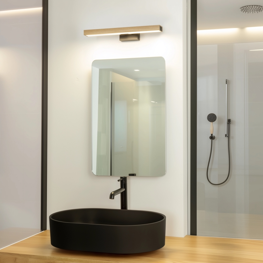 Brilagi - Iluminación LED para espejos de baño WOODY MIRROR LED/8W/230V 40 cm IP44 roble/negro