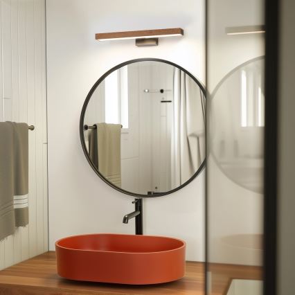 Brilagi - Iluminación LED para espejos de baño WOODY MIRROR LED/8W/230V 40 cm IP44 roble cereza/negro