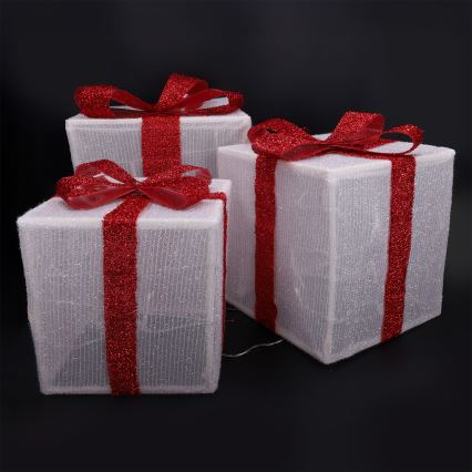 Brilagi - Juego de 3 luces LED para exterior, decoración navideña LED/2,6W/3xAA IP44 regalos