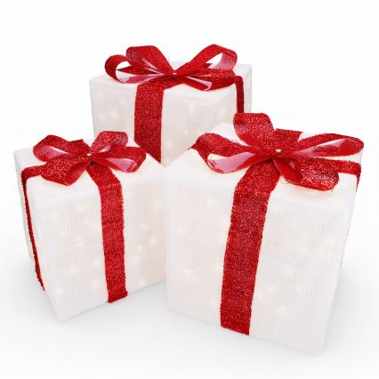 Brilagi - Juego de 3 luces LED para exterior, decoración navideña LED/2,6W/3xAA IP44 regalos