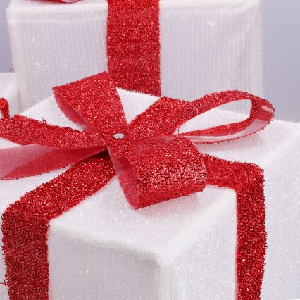 Brilagi - Juego de 3 luces LED para exterior, decoración navideña LED/2,6W/3xAA IP44 regalos