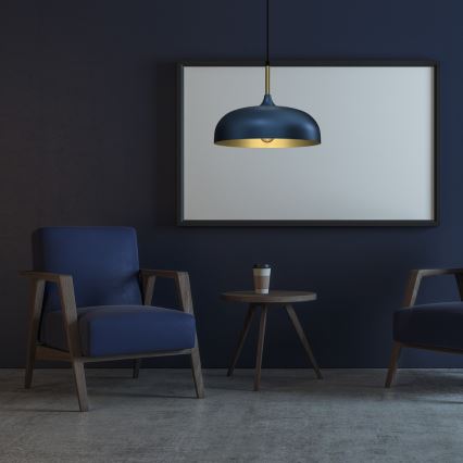 Brilagi - Lámpara colgante ABRAHAM 1xE27/60W/230V diá. 35 cm azul