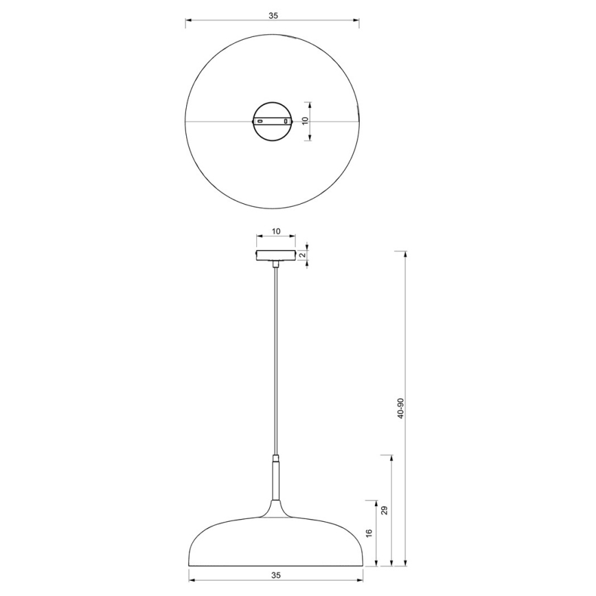 Brilagi - Lámpara colgante ABRAHAM 1xE27/60W/230V diá. 35 cm negro