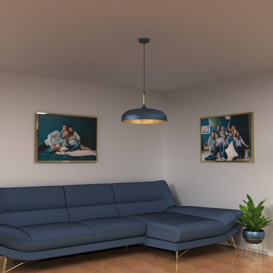 Brilagi - Lámpara colgante ABRAHAM 1xE27/60W/230V diá. 45 cm azul