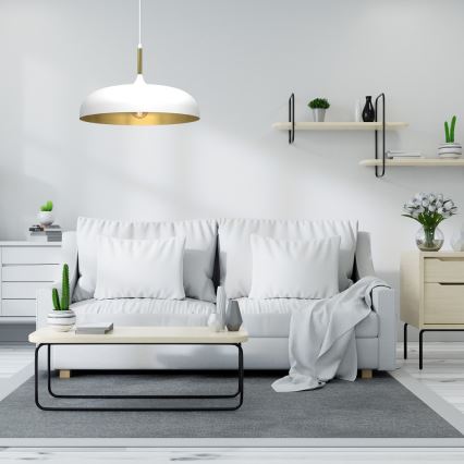 Brilagi - Lámpara colgante ABRAHAM 1xE27/60W/230V diá. 45 cm blanco