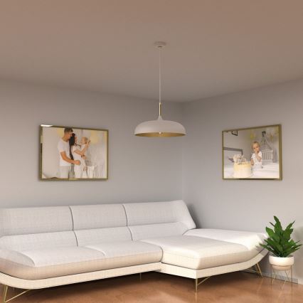 Brilagi - Lámpara colgante ABRAHAM 1xE27/60W/230V diá. 45 cm blanco