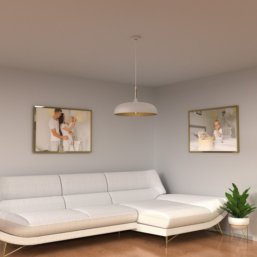 Brilagi - Lámpara colgante ABRAHAM 1xE27/60W/230V diá. 45 cm blanco