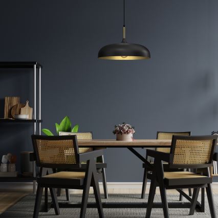 Brilagi - Lámpara colgante ABRAHAM 1xE27/60W/230V diá. 45 cm negro