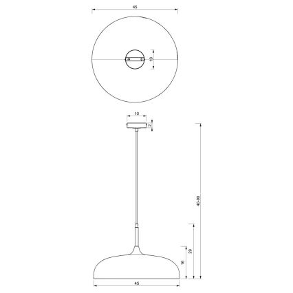 Brilagi - Lámpara colgante ABRAHAM 1xE27/60W/230V diá. 45 cm negro