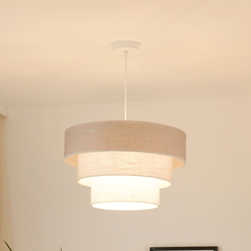 Brilagi - Lámpara colgante ALASKA LUNETA 1xE27/15W/230V diá. 45 cm gris/color crema