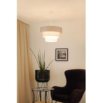 Brilagi - Lámpara colgante ALASKA LUNETA 1xE27/15W/230V diá. 45 cm gris/color crema