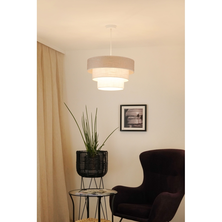 Brilagi - Lámpara colgante ALASKA LUNETA 1xE27/15W/230V diá. 45 cm gris/color crema