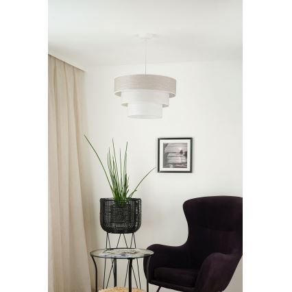 Brilagi - Lámpara colgante ALASKA LUNETA 1xE27/15W/230V diá. 45 cm gris/color crema
