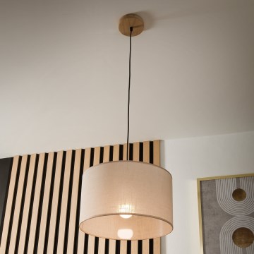 Brilagi - Lámpara colgante ANTHONY 1xE27/60W/230V roble/beige