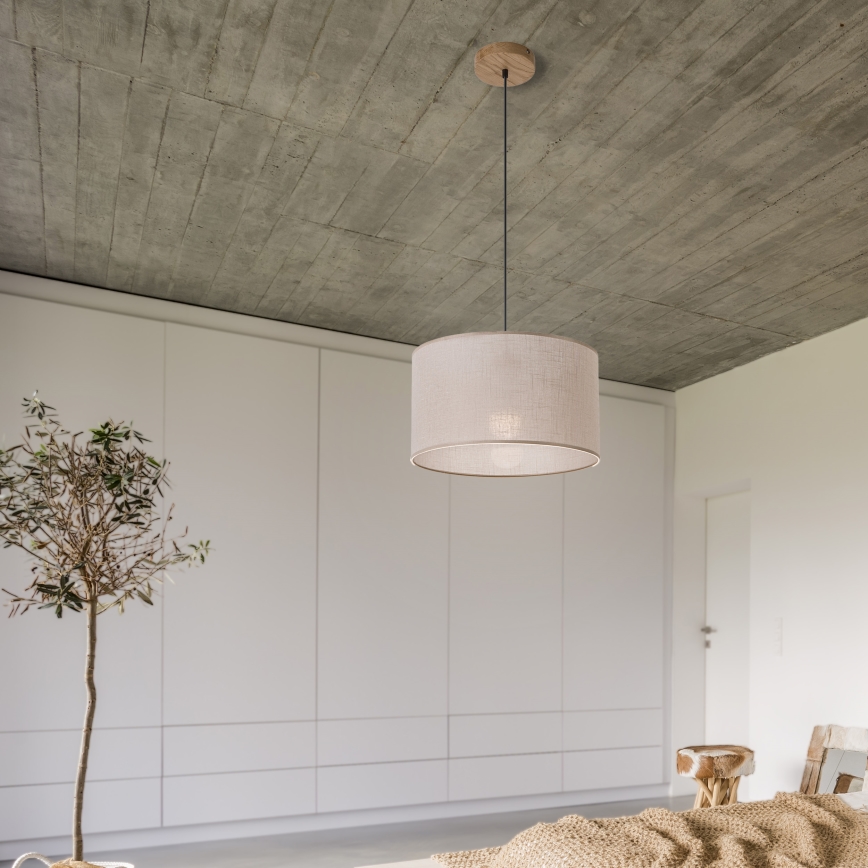Brilagi - Lámpara colgante ANTHONY 1xE27/60W/230V roble/beige