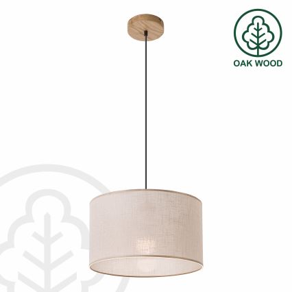 Brilagi - Lámpara colgante ANTHONY 1xE27/60W/230V roble/beige