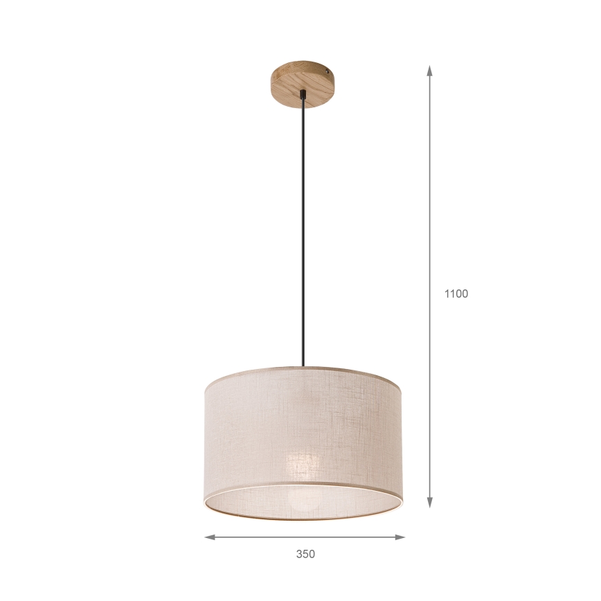 Brilagi - Lámpara colgante ANTHONY 1xE27/60W/230V roble/beige