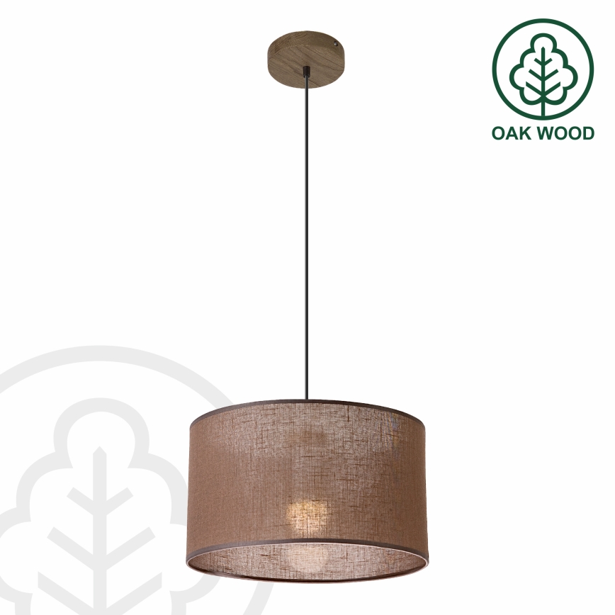 Brilagi - Lámpara colgante ANTHONY 1xE27/60W/230V roble/marrón