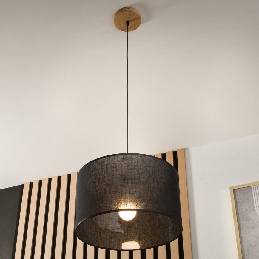 Brilagi - Lámpara colgante ANTHONY 1xE27/60W/230V roble/negro