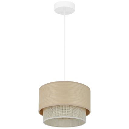 Brilagi - Lámpara colgante ARIZONA BOHO 1xE27/15W/230V diá. 25 cm beige/blanco
