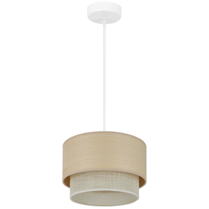 Brilagi - Lámpara colgante ARIZONA BOHO 1xE27/15W/230V diá. 25 cm beige/blanco