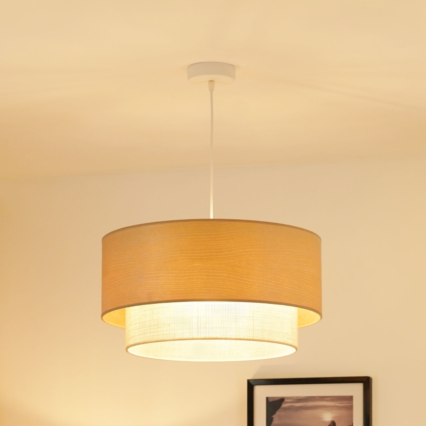 Brilagi - Lámpara colgante ARIZONA BOHO 1xE27/15W/230V diá. 45 cm beige/blanco