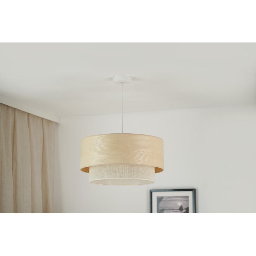 Brilagi - Lámpara colgante ARIZONA BOHO 1xE27/15W/230V diá. 45 cm beige/blanco