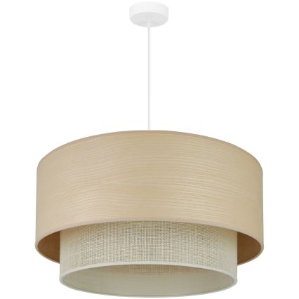 Brilagi - Lámpara colgante con cable ARIZONA BOHO 1xE27/15W/230V Ø 60 cm beige/blanco