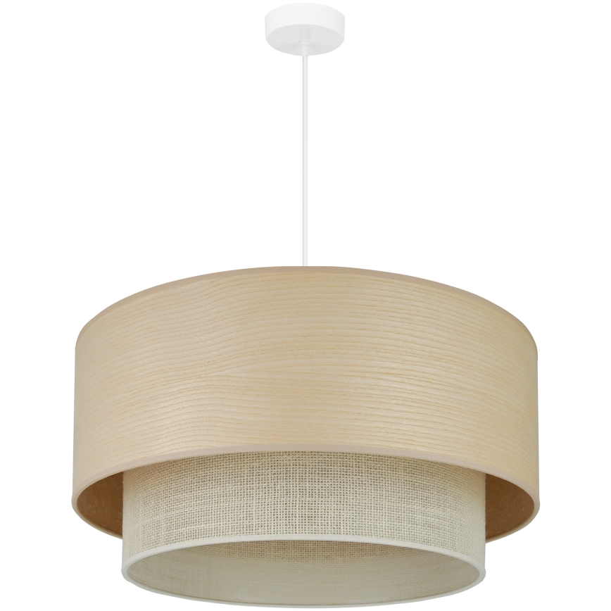 Brilagi - Lámpara colgante con cable ARIZONA BOHO 1xE27/15W/230V Ø 60 cm beige/blanco