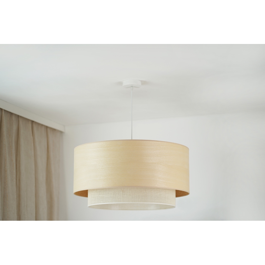 Brilagi - Lámpara colgante con cable ARIZONA BOHO 1xE27/15W/230V Ø 60 cm beige/blanco