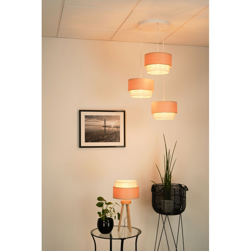 Brilagi - Lámpara colgante ARIZONA BOHO 3xE27/15W/230V beige/blanco