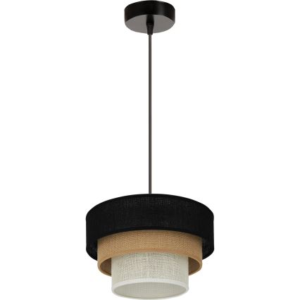 Brilagi - Lámpara colgante ASPEN LUNETA 1xE27/15W/230V diá. 25 cm negro/beige/color crema