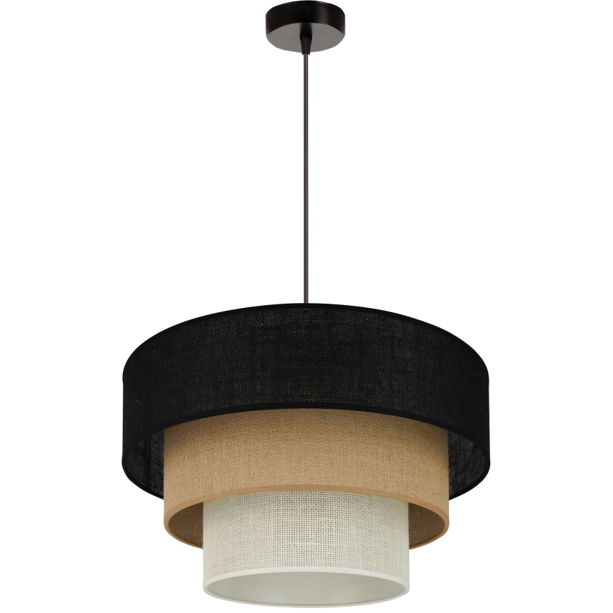 Brilagi - Lámpara colgante ASPEN LUNETA 1xE27/15W/230V diá. 45 cm negro/beige/color crema