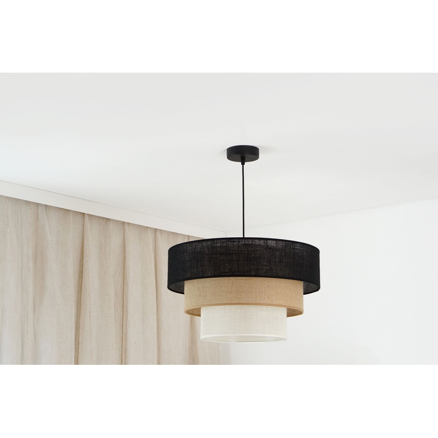 Brilagi - Lámpara colgante ASPEN LUNETA 1xE27/15W/230V diá. 45 cm negro/beige/color crema