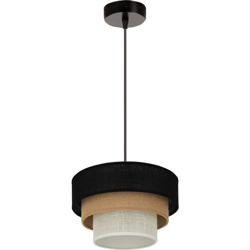 Brilagi - Lámpara colgante en cable ASPEN LUNETA 1xE27/15W/230V Ø 25 cm negro/beige/crema
