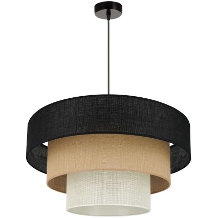 Brilagi - Lámpara colgante en cable ASPEN LUNETA 1xE27/15W/230V Ø 60 cm negro/beige/crème