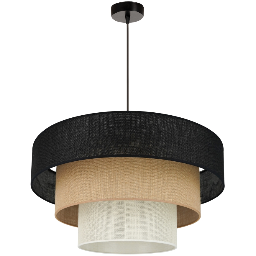 Brilagi - Lámpara colgante en cable ASPEN LUNETA 1xE27/15W/230V Ø 60 cm negro/beige/crème