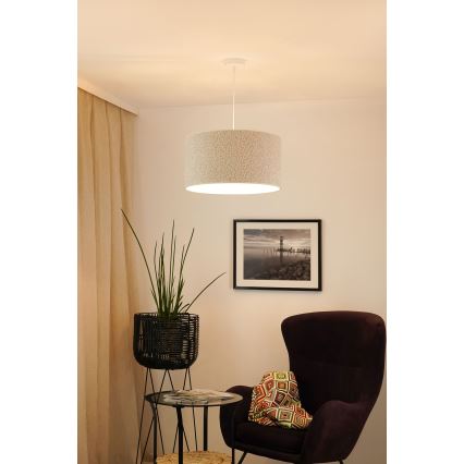 Brilagi - Lámpara colgante BOUCLE ROLLER 1xE27/15W/230V diá. 45 cm color crema