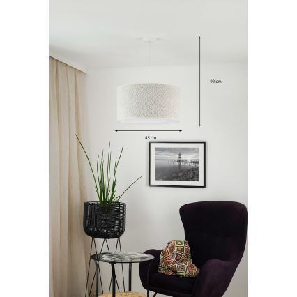 Brilagi - Lámpara colgante BOUCLE ROLLER 1xE27/15W/230V diá. 45 cm color crema