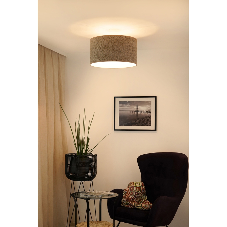 Brilagi - Lámpara colgante BOUCLE ROLLER 1xE27/15W/230V diá. 45 cm marrón