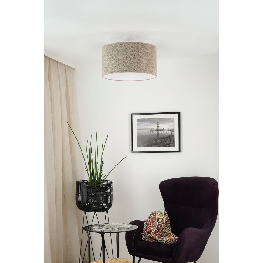 Brilagi - Lámpara colgante BOUCLE ROLLER 1xE27/15W/230V diá. 45 cm marrón