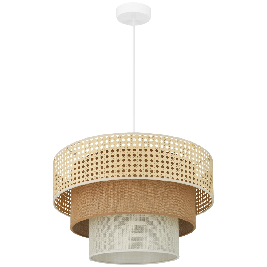 Brilagi - Lámpara colgante CEDAR LUNETA 1xE27/15W/230V diá. 45 cm beige/marrón/color crema