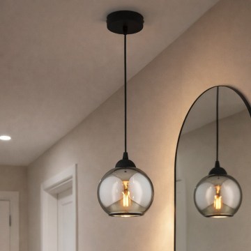 Brilagi - Lámpara colgante con cable 1xE27/60W/230V negro/gris ahumado