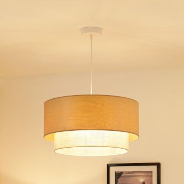 Brilagi - Lámpara colgante con cable ARIZONA BOHO 1xE27/15W/230V Ø 45 cm beige/blanco