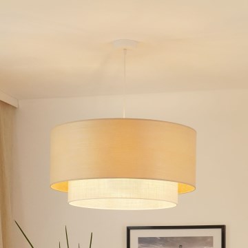 Brilagi - Lámpara colgante con cable ARIZONA BOHO 1xE27/15W/230V Ø 60 cm beige/blanco