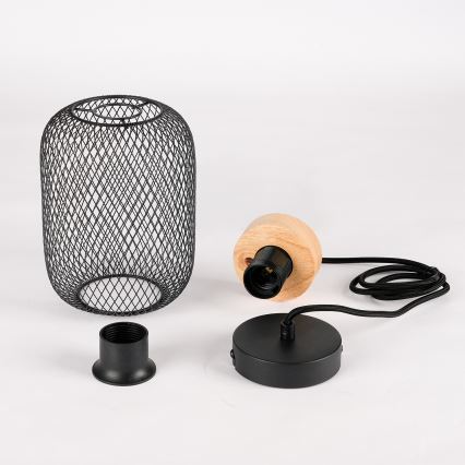 Brilagi - Lámpara colgante con cable BASKLITE 1xE27/15W/230V madera/negro