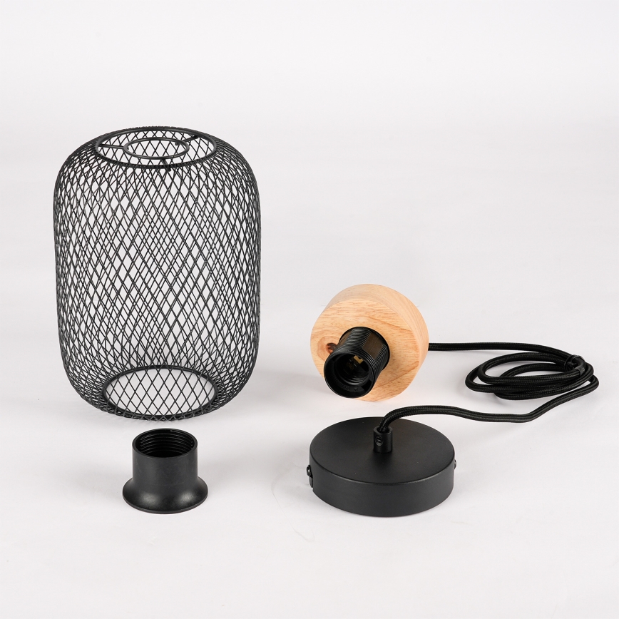 Brilagi - Lámpara colgante con cable BASKLITE 1xE27/15W/230V madera/negro